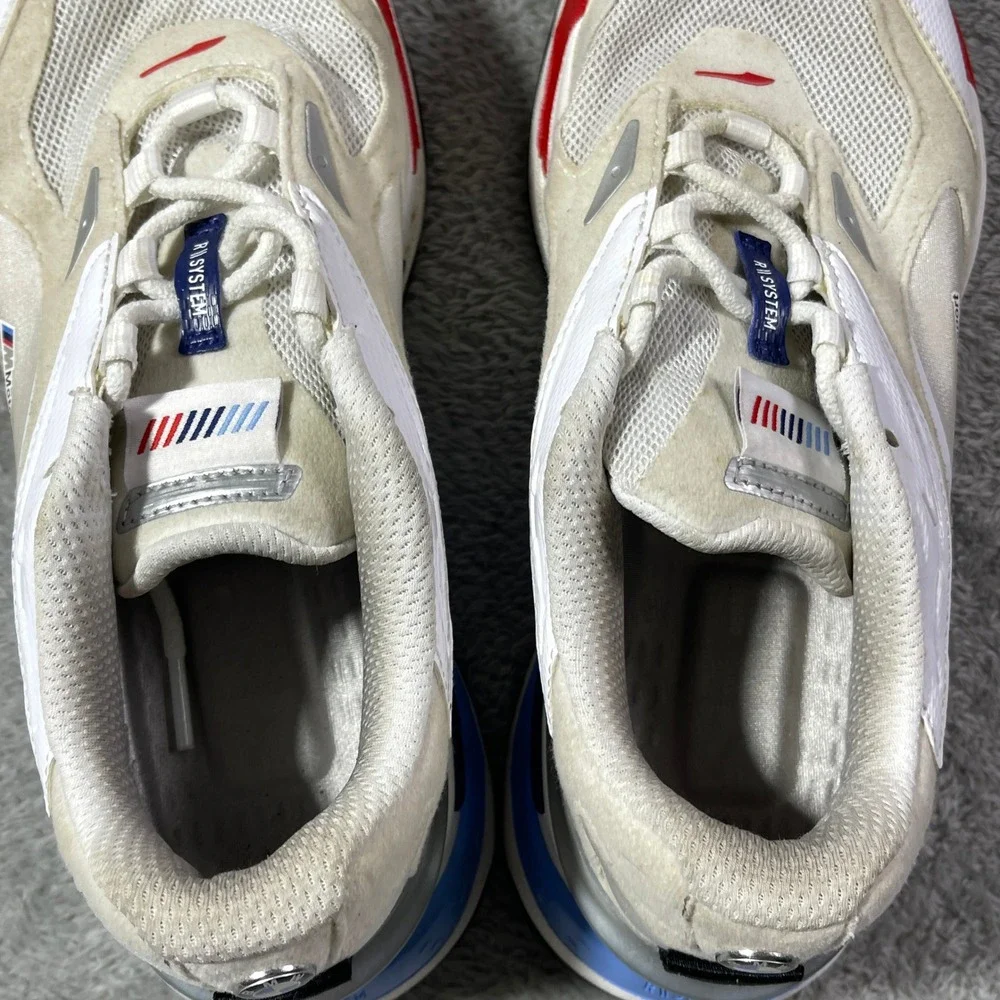 Puma RS Fast Motorsport Sneakers White Beige Blue Red Men's Size 7C‎